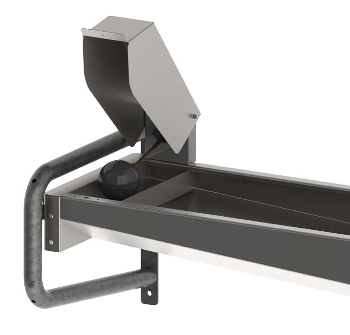 KERBL Edelstahl-Trogtränke mit Wandkonsole